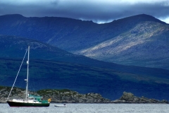 Sailing in Carradale Bay with Arran in the background
