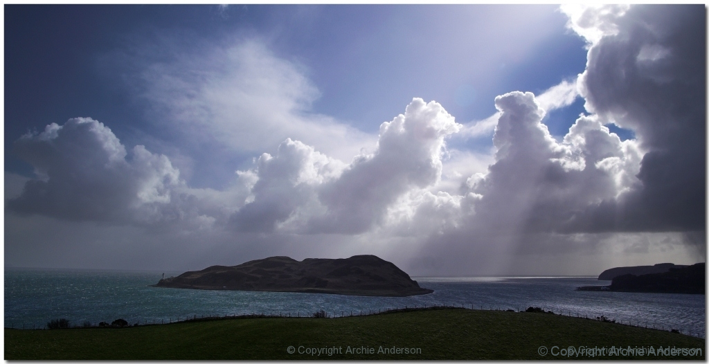 Sun breaking through over Davaar